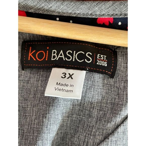 KOI Basics Andi Scrub Top Heather Gray Plus Size 3X New with tag D147 - Picture 11 of 13